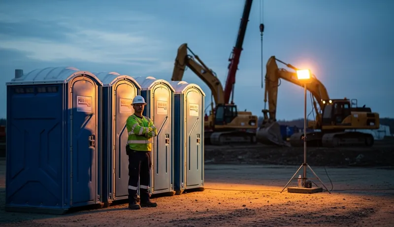 Porta potty on a construction site