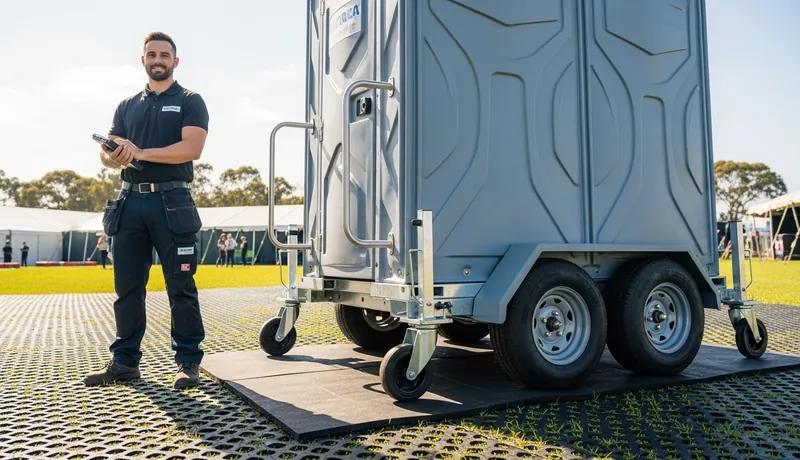 Porta potties at a Texas rodeo